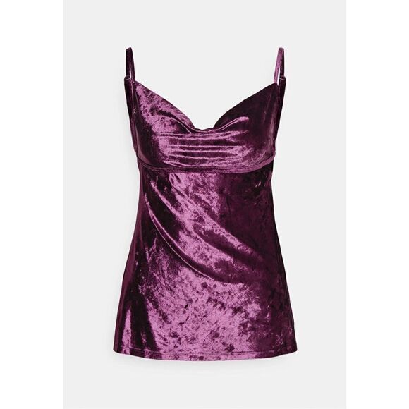 Free People Intimately Women's Backless All Night Velvet Fig Jam Tunic M NWT - Picture 1 of 7